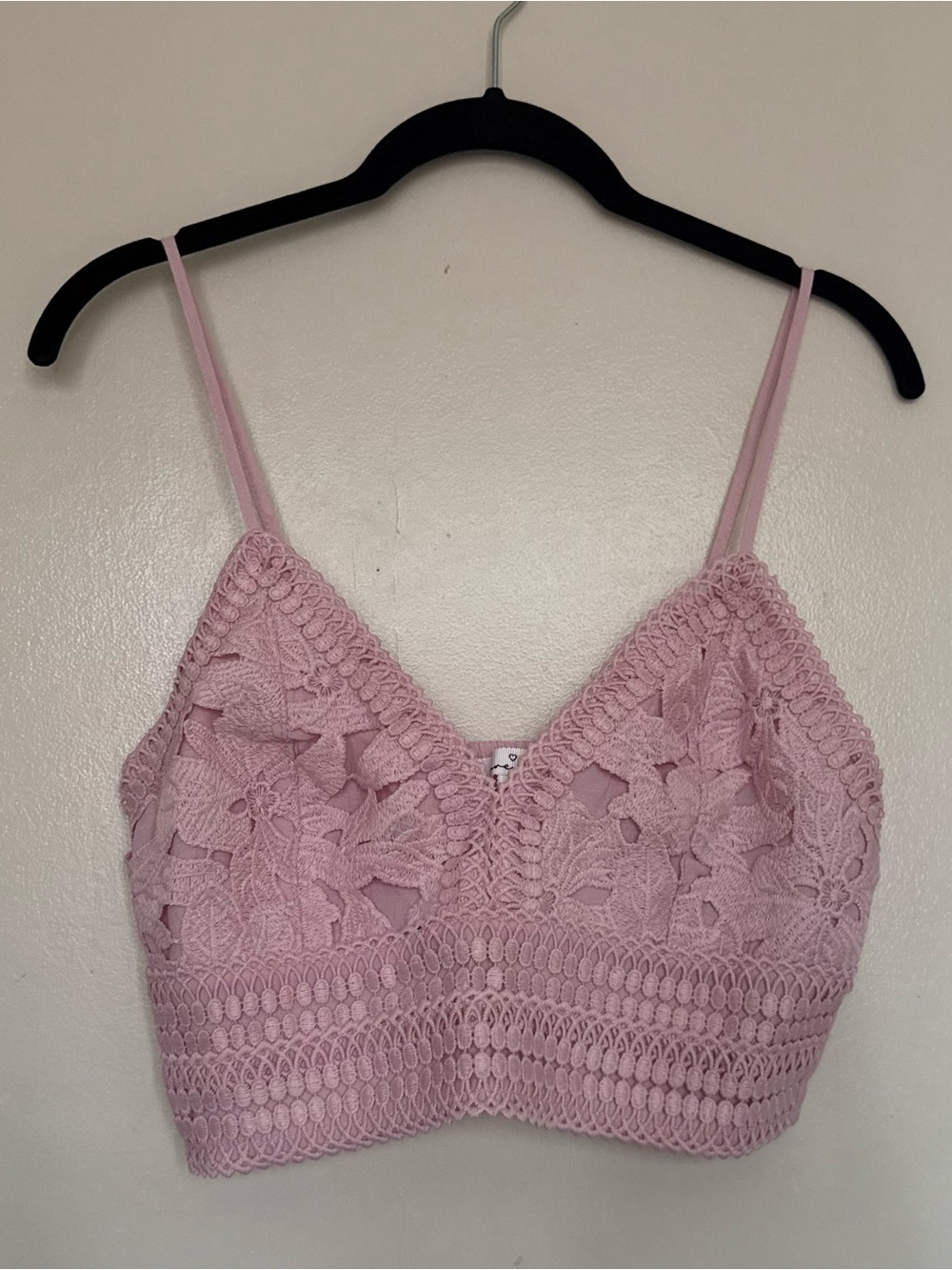 Pink Crochet Lace Bralette